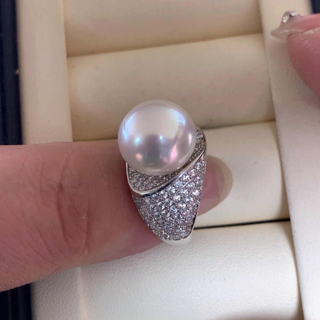 银S925镶嵌海水珍珠戒指