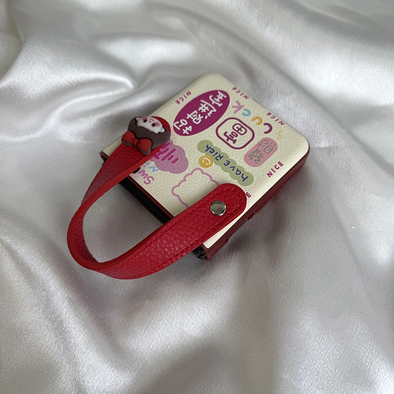 招财进宝皮纹带适用vivoxflip华为pocket2/p50手机壳purax小米mix