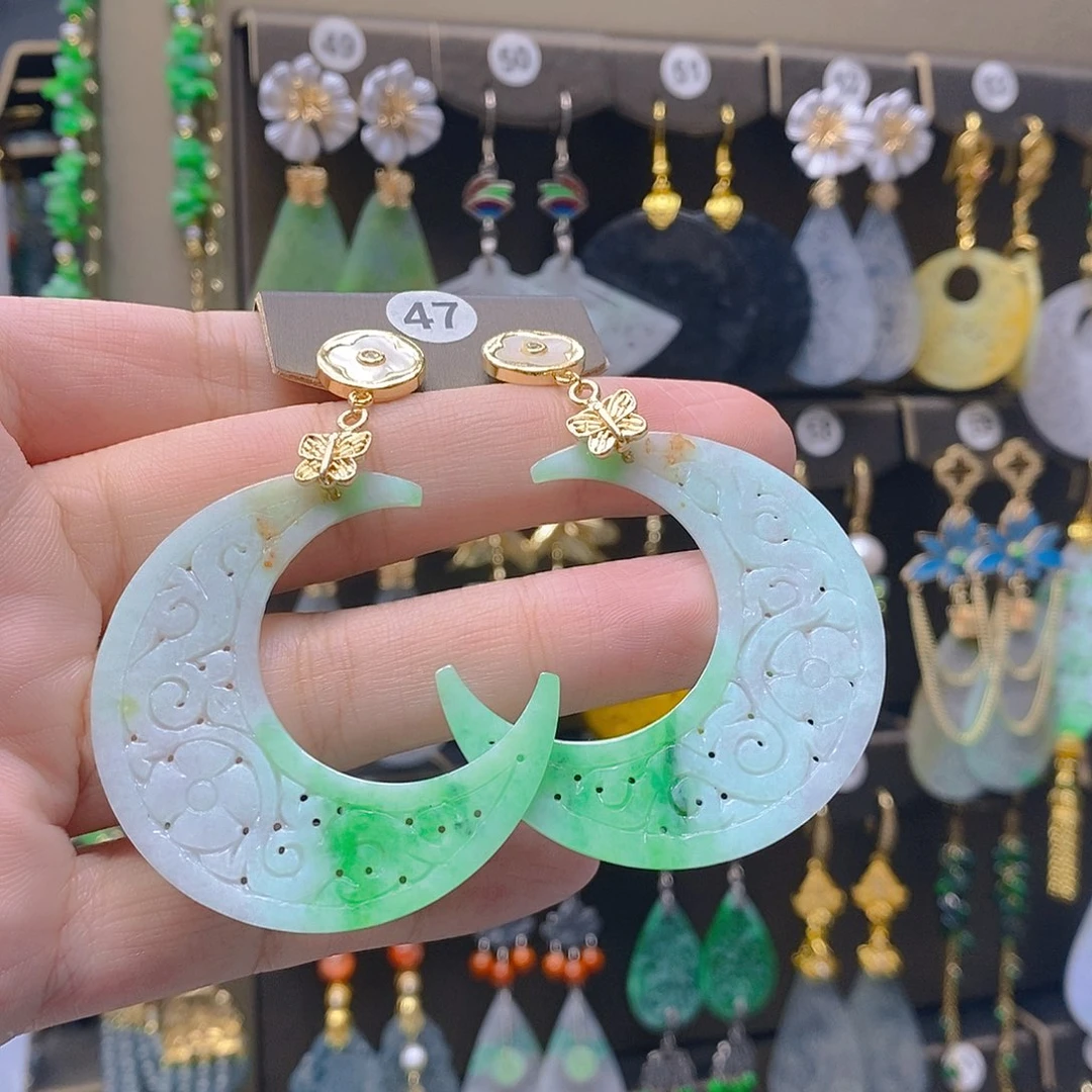 未镶嵌翡翠耳饰翡翠