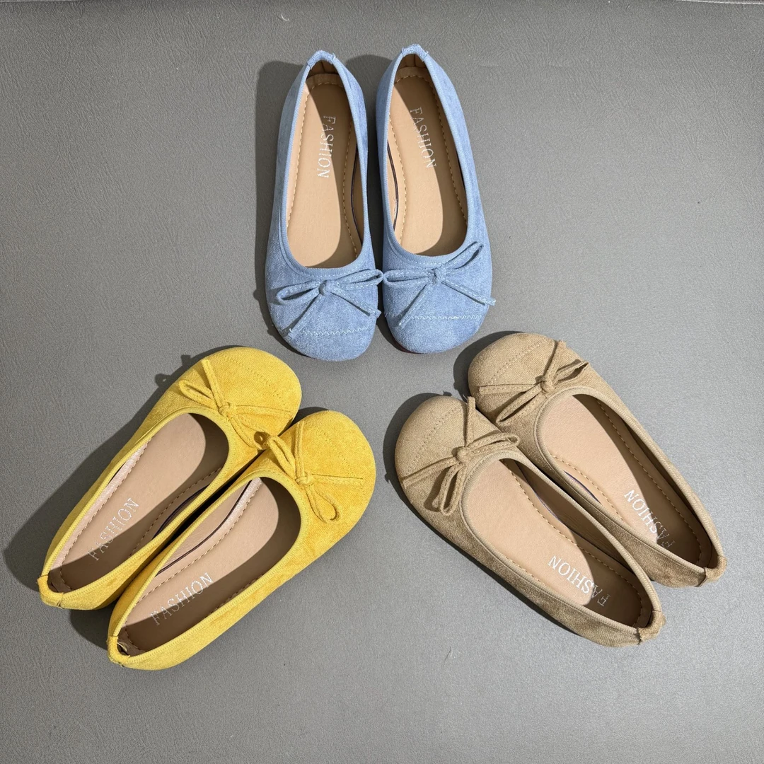 纯色浅口单鞋胖脚舒适交叉芭蕾鞋大码软底奶奶鞋鞋子春秋