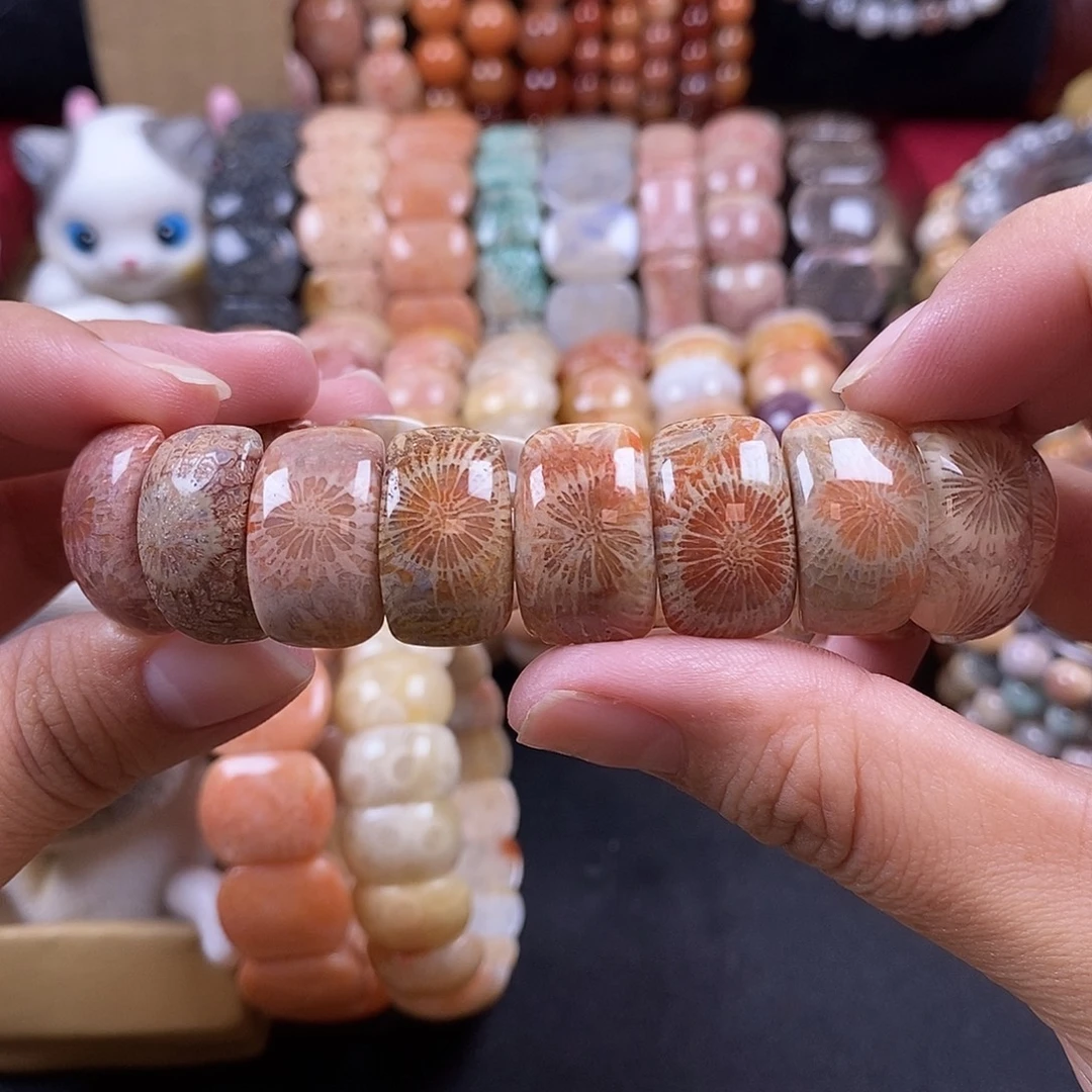 硅化珊瑚（珊瑚玉）手牌未镶嵌20