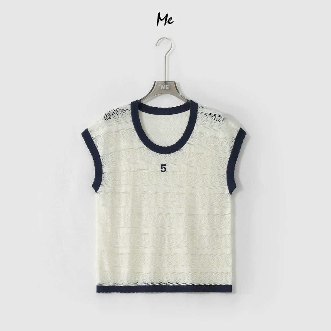 ME【5号香香坎肩】天丝亚麻混纺冰肌感显瘦时尚百搭针织衫MESS6036