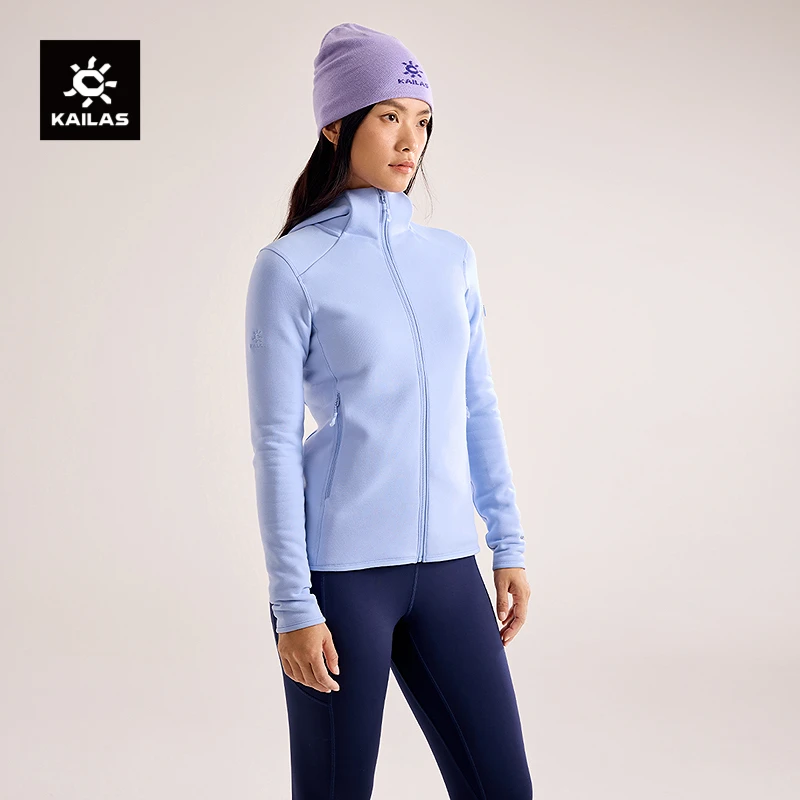 KAILAS凯乐石冷杉连帽抓绒衣外套吸湿排汗弹力户外登山徒步攀冰女