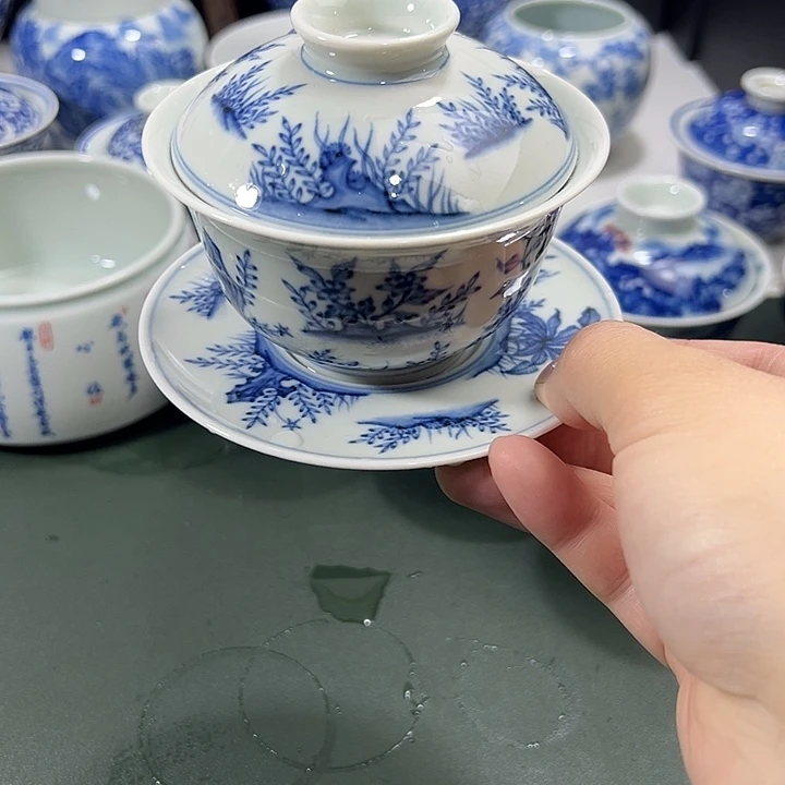 微瑕柴窑成化竹石图元宝三才