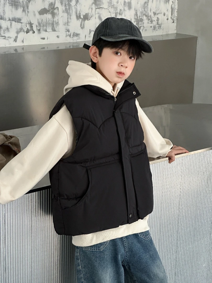 X玻。98002橘子冬款中大童时尚潮流百搭洋气棉马甲