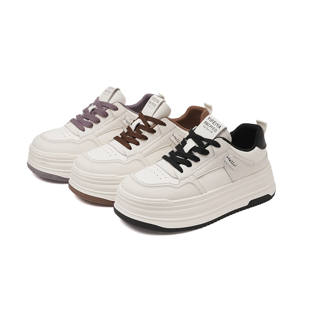 暮秋秋轻便厚底板鞋女鞋2025秋新款小个子时尚潮流厚底舒适小白鞋