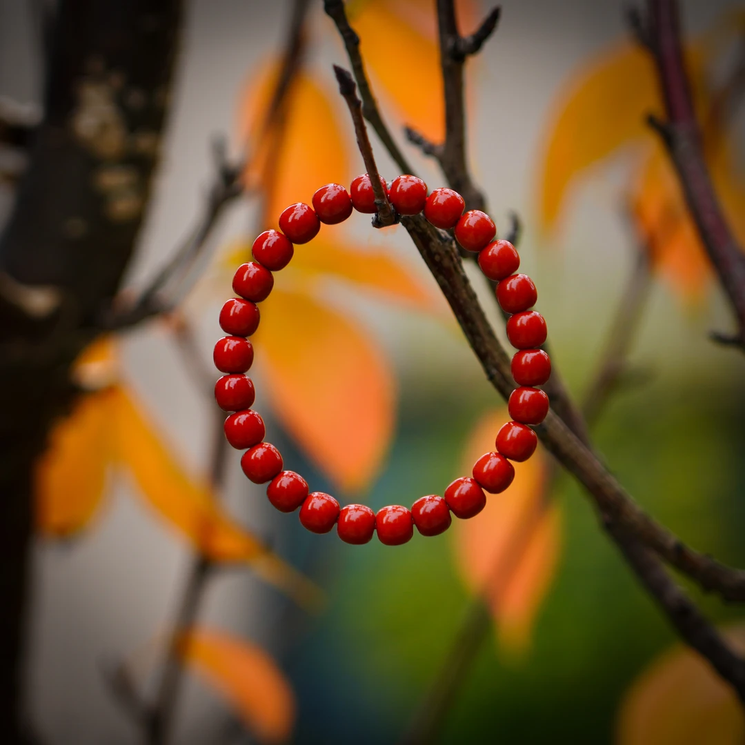 【新月阁】南红老型单圈高品质男女同款8mm左右