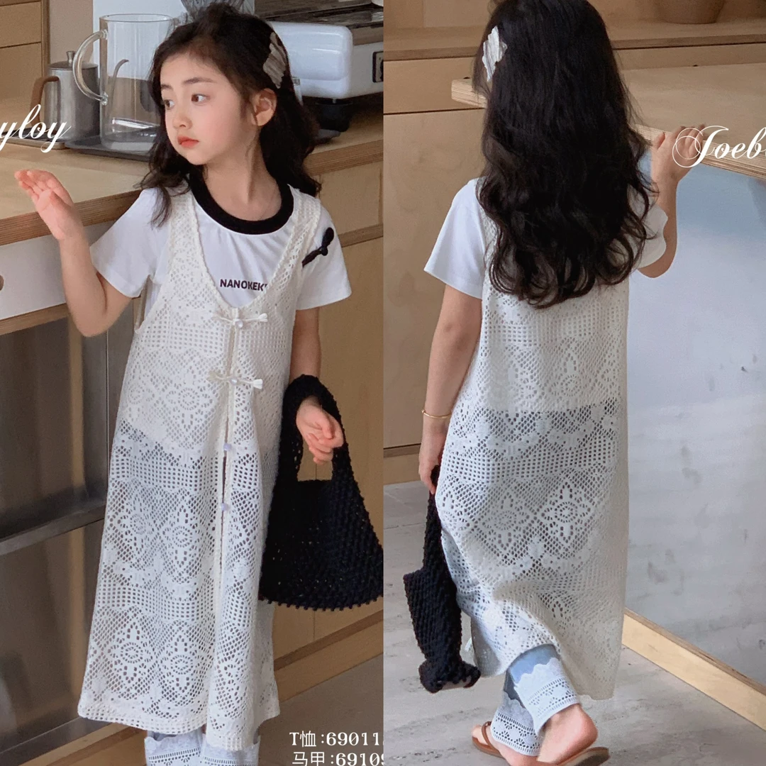 乔贝乐女童蕾丝背心69109 洋气夏季休闲背心裙柔软舒适透气百搭潮