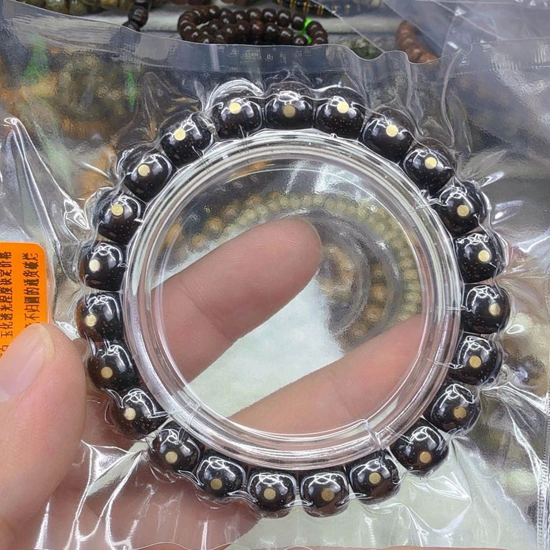 星月菩提手串59殿堂黑金星月菩提单圈10钉