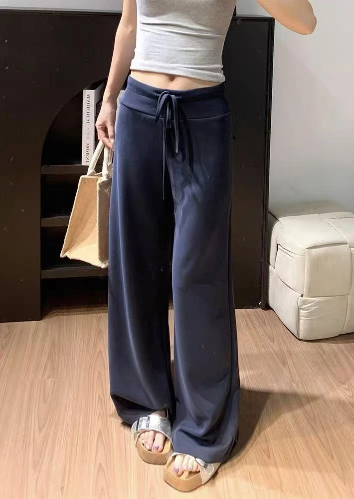 【美美专享】882201秋季新款抽绳收腰显瘦直筒裤女