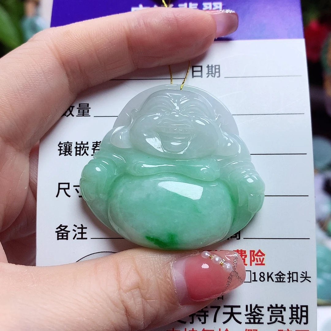 翡翠未镶嵌颈饰佛公31