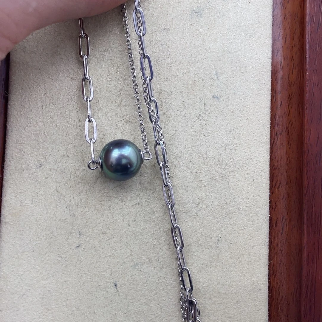 项链海水珍珠银S925镶嵌