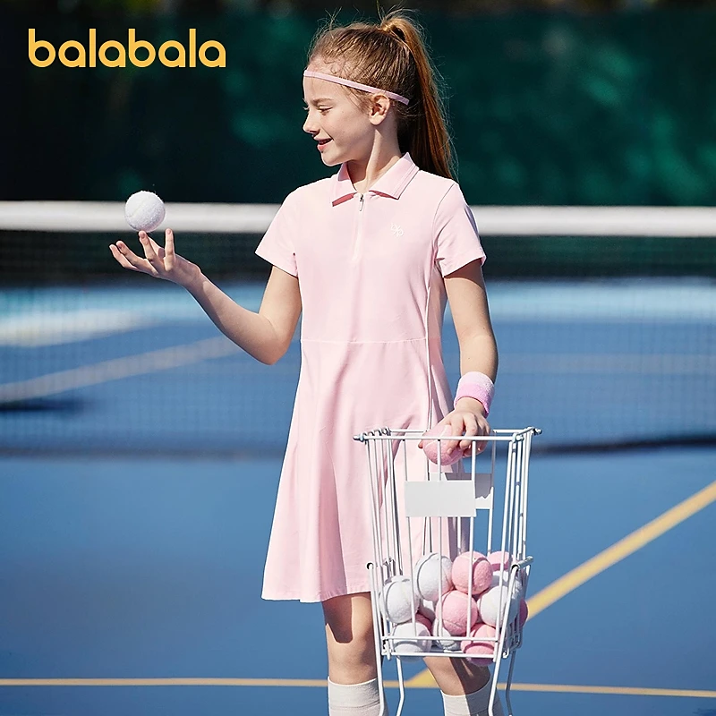 巴拉巴拉女童裙子儿童连衣裙2025新款夏装大童速干运动凉感连衣裙