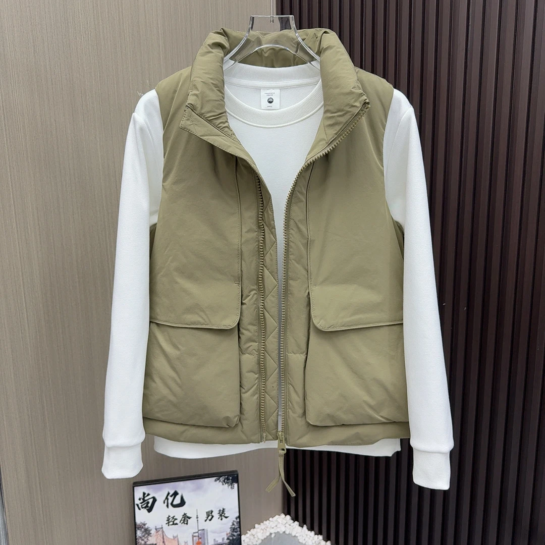 尚亿552秋冬新款高级感男士百搭简约羽绒马甲休闲百搭轻奢纯色