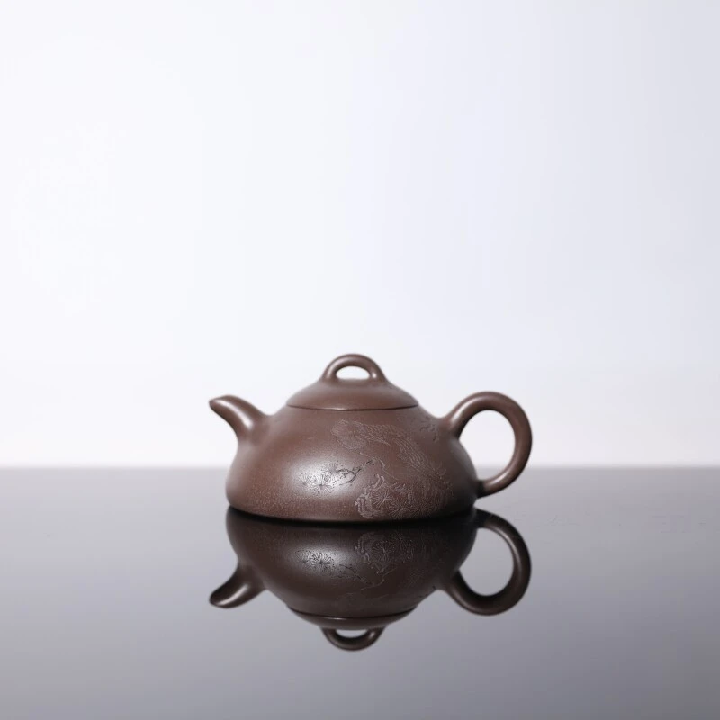 【前墅龙窑丨舒月壶】王亚萍·范家 茄皮紫 约145CC 紫砂壶