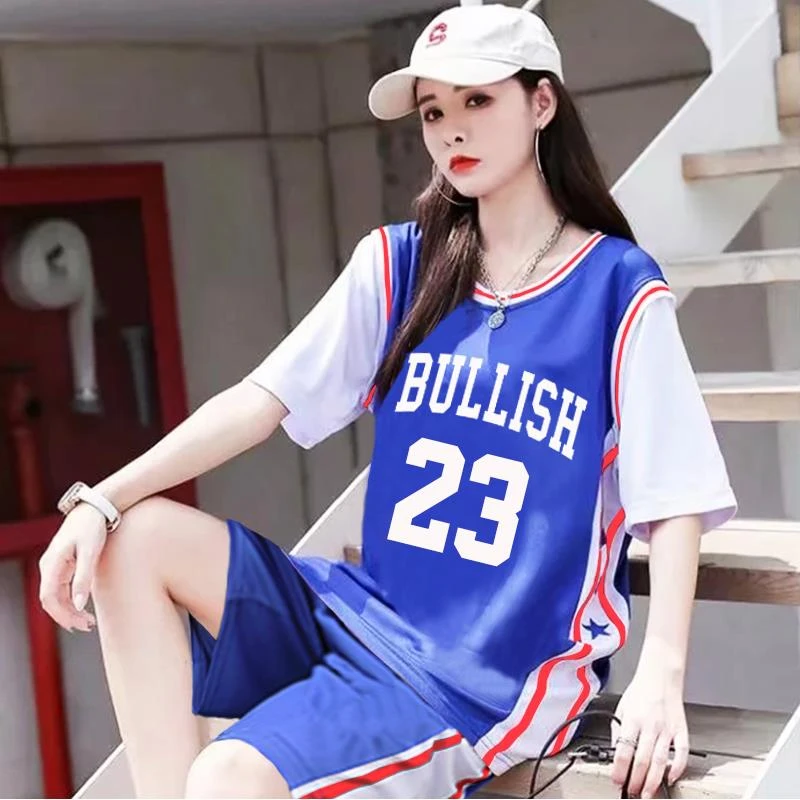 FAVMARTHA篮球服女套装定制班服男款球衣短袖假两件大中小学生运