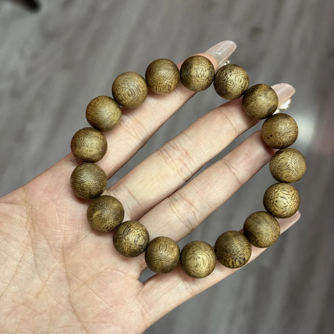 沉香【老胡严选】28 G67961-老白棋沉香圆珠手串-尺寸13mm