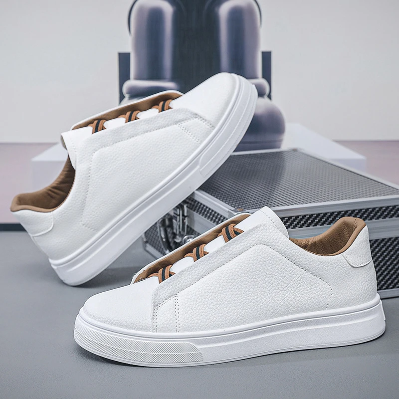 2025春季新款男鞋潮流板鞋一脚蹬百搭小白鞋男士休闲鞋运动鞋子