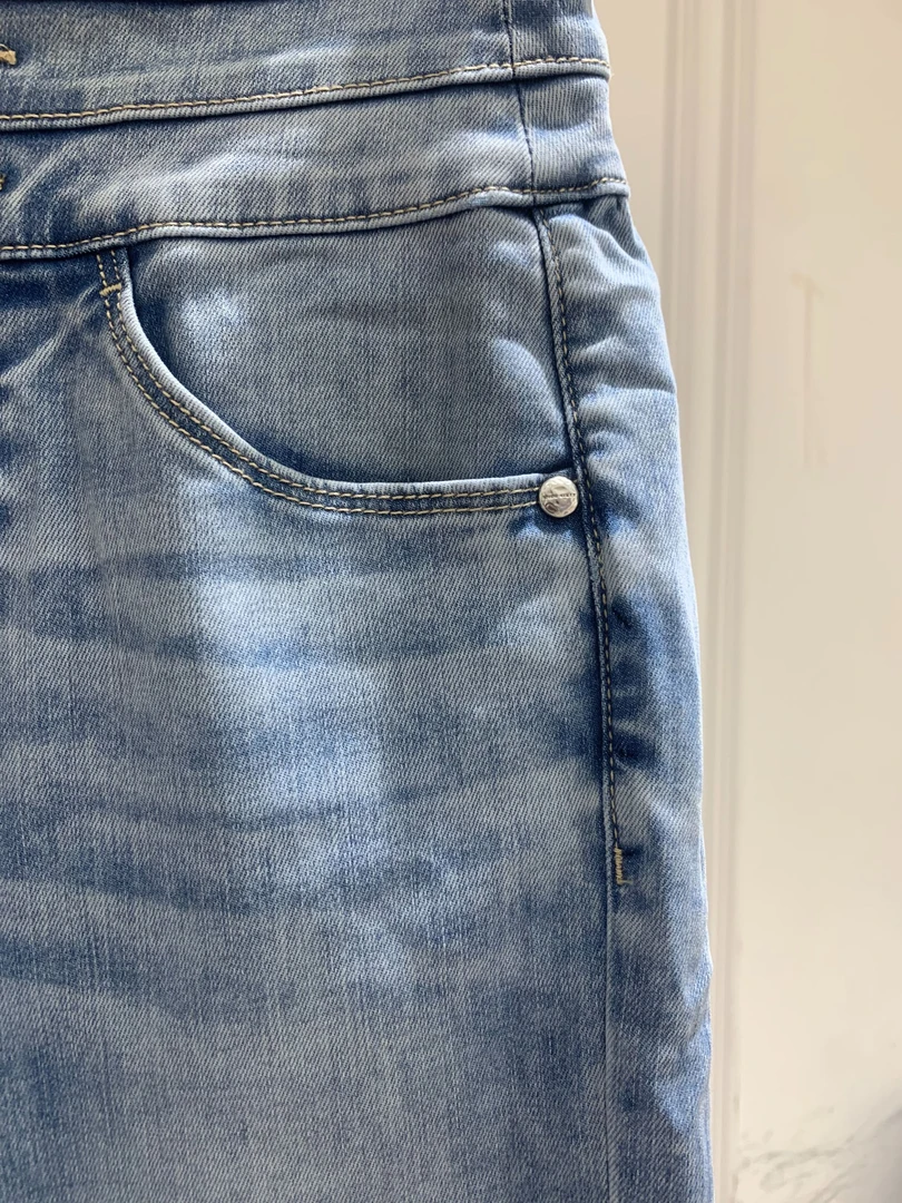 [兮希] 时尚休闲直筒百搭阔腿高腰牛仔裤 ZK203