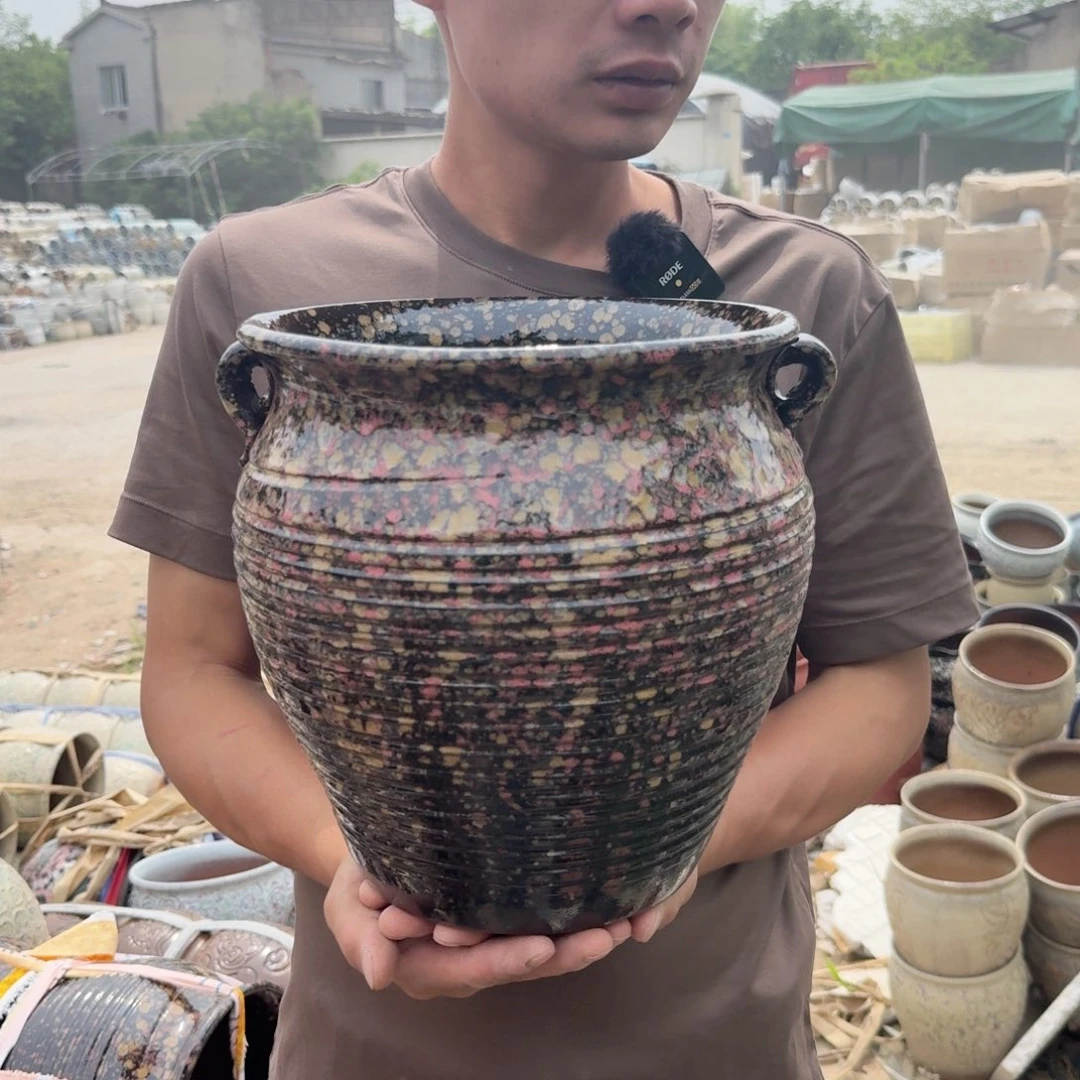 紫砂花盆口25高25（一个红色沈