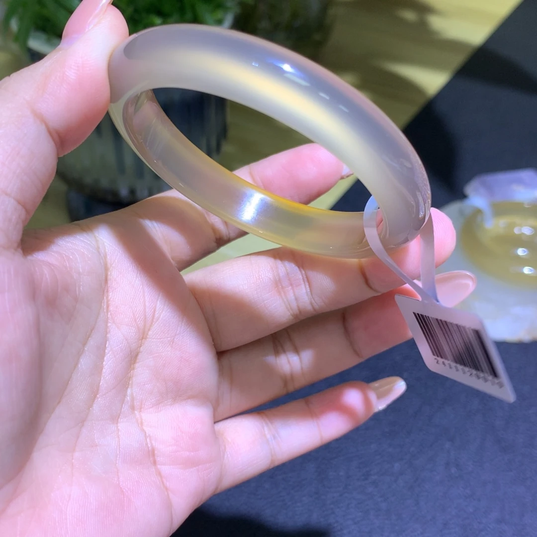 玛瑙/玉髓未镶嵌手镯茶金