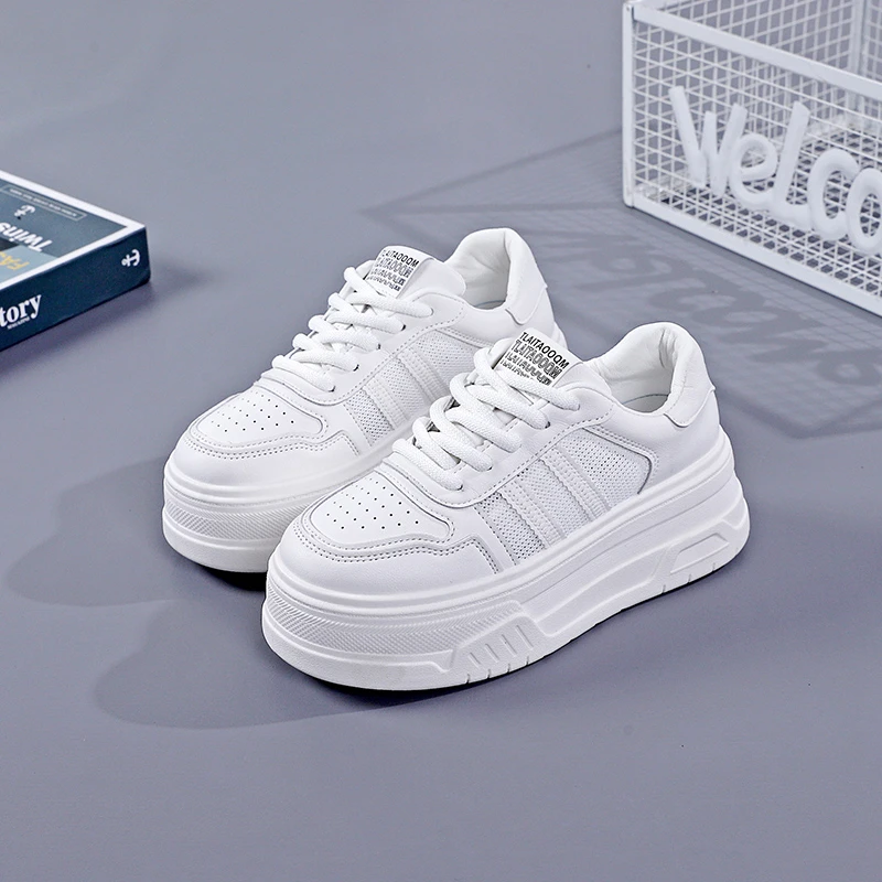 叫我一米七~厚底增高运动休闲鞋2025年新款小白鞋网面松糕厚底鞋