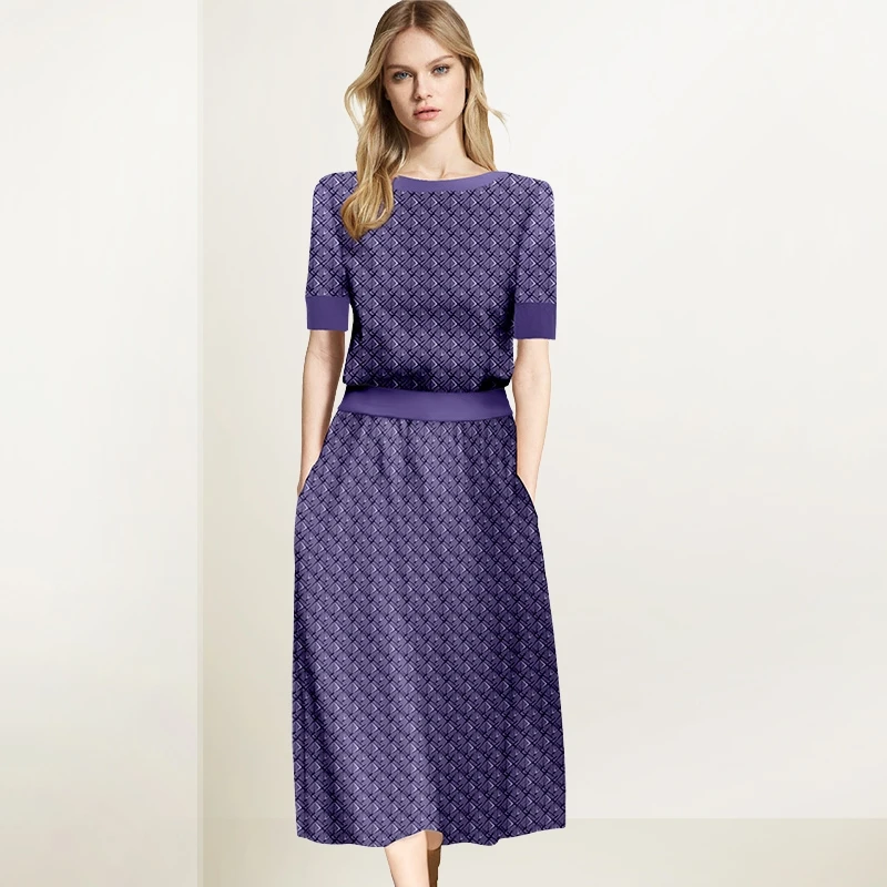 法式漂亮套装裙女2025年夏季新款短袖T恤印花半身裙减龄两件套潮