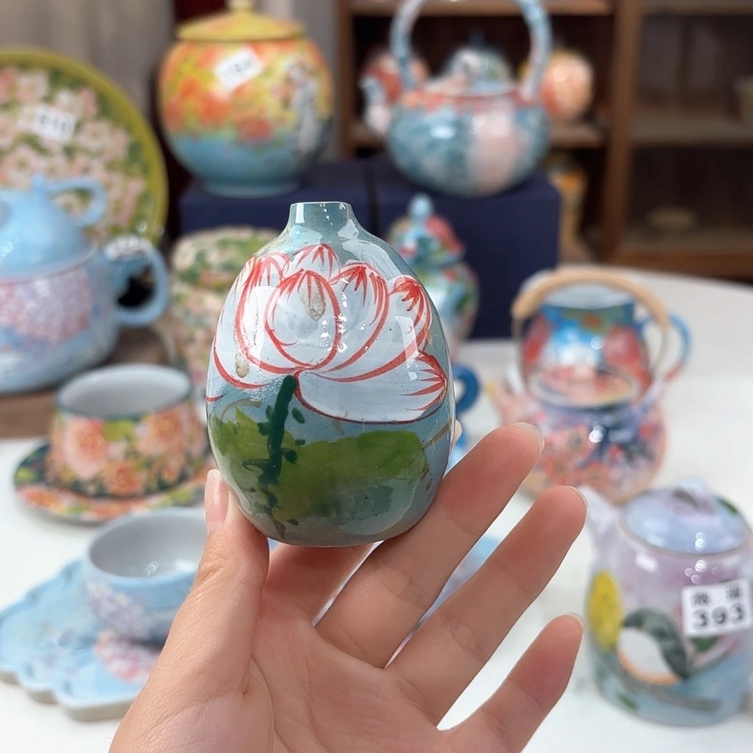 景德镇手绘高温釉下彩陶瓷茶具