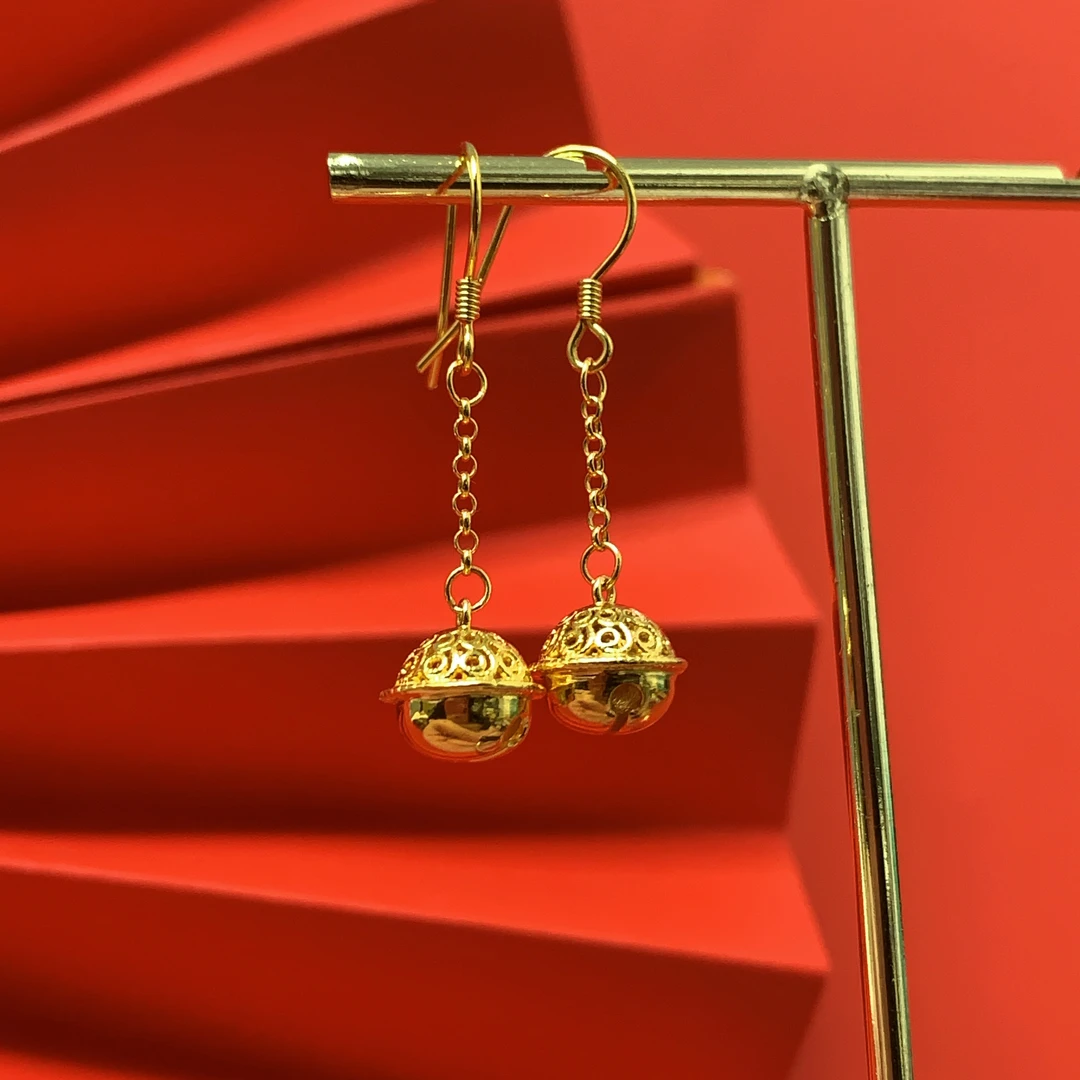 925银耳饰 足银 圆灯笼耳钩 古风气质