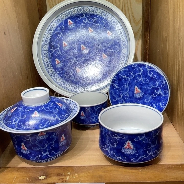 北***司青花古佛做青莲5茶具