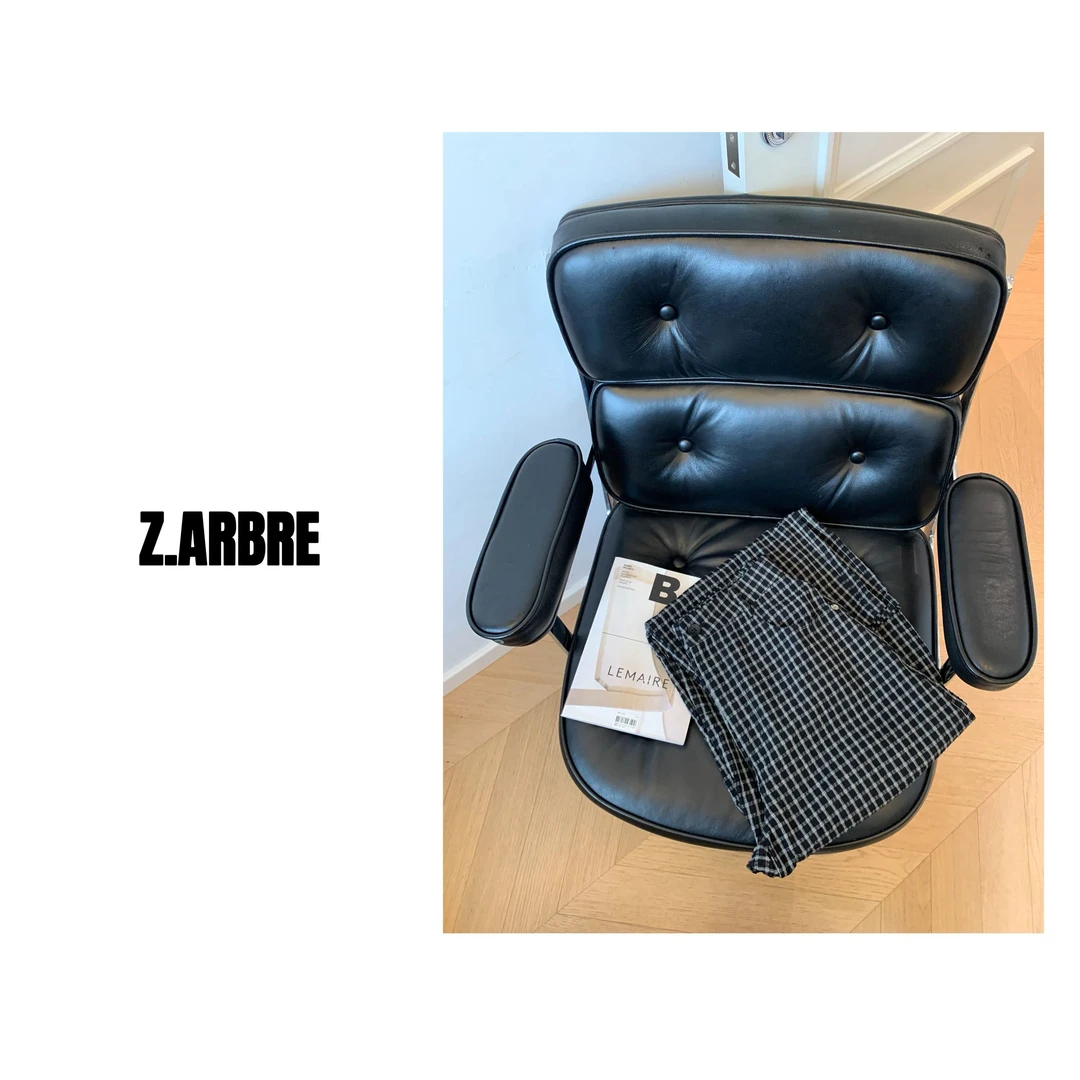 Z.ARBRE 又飒又美 夏季百搭格纹休闲直筒裤女