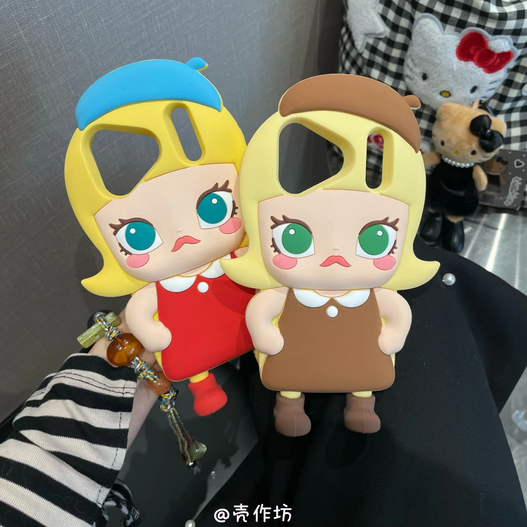 可爱立体叉腰女孩硅胶苹果iPhone17promax/16/15手机壳防摔保护套
