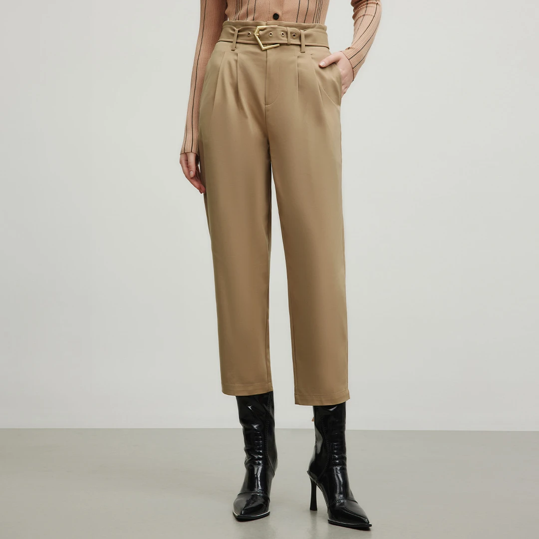 【羊羊专属】高腰显瘦休闲裤子女夏直筒气质设计感百搭萝卜裤