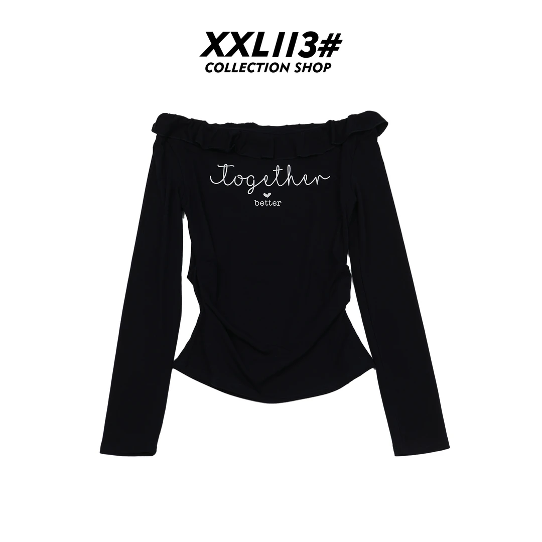 113* CENTRALIZED SHOP长袖立体装饰休闲风荷叶边T恤X5F27G6516