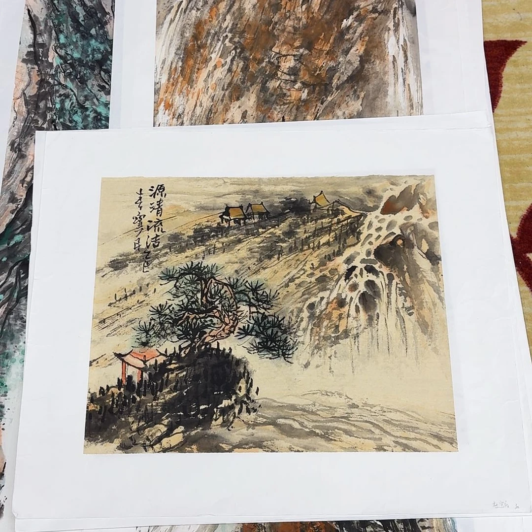国画40.48手绘小斗方