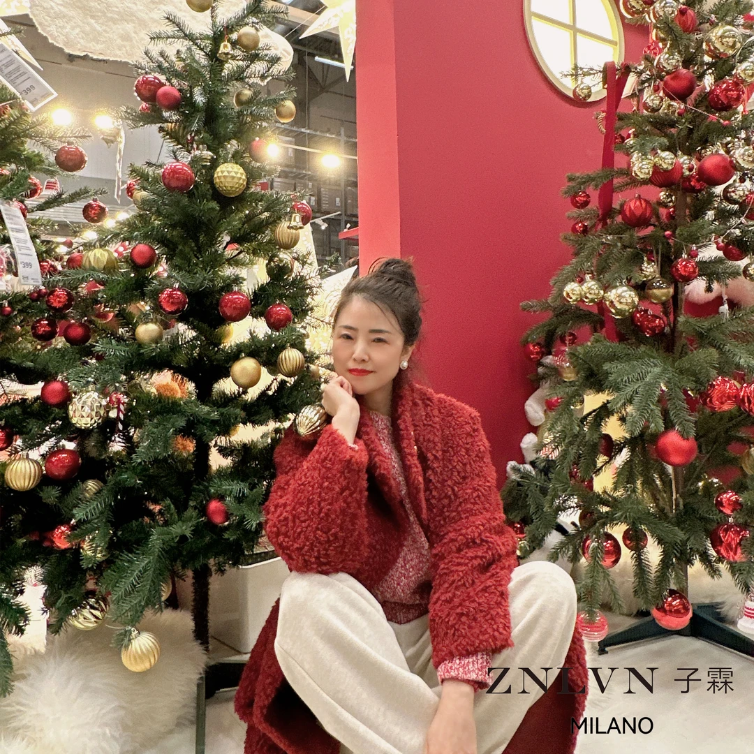 ZNLVN金姐专属长款双排扣轻奢气质百搭大牌高级时尚立领毛呢外套