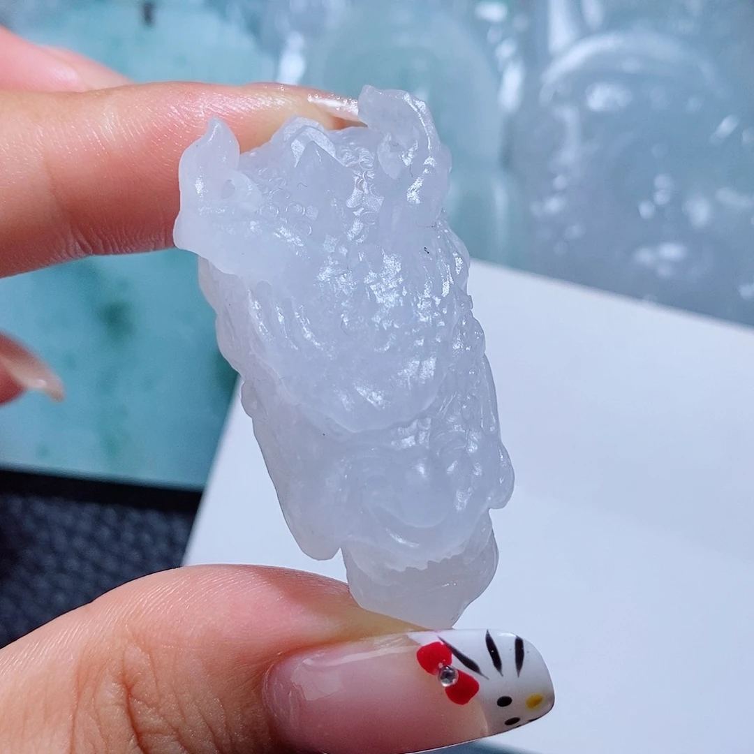 定制翡翠未镶嵌毛货付款后确认抛光