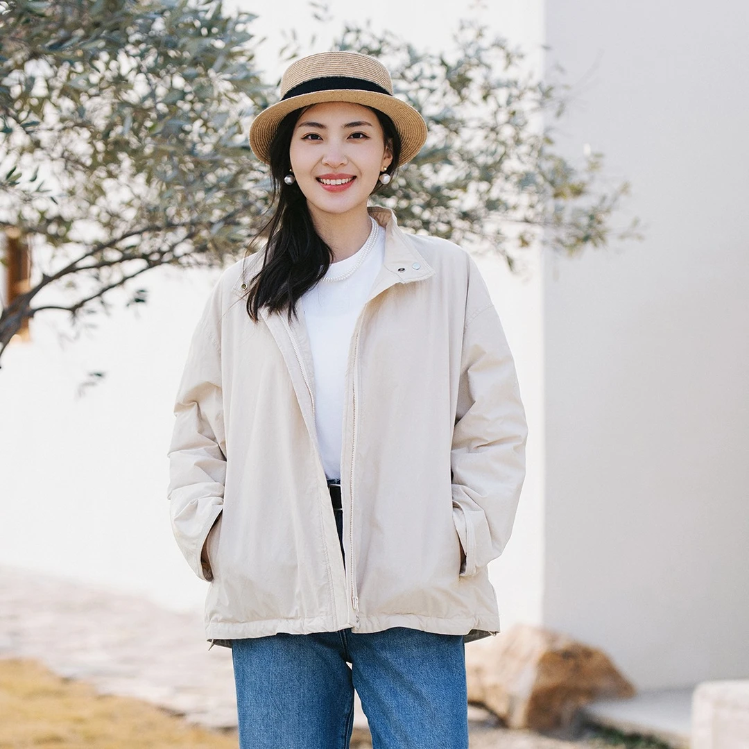 梭家｜岚烟｜简约通勤新雪丽高效保暖早春长绒棉米色山系百搭外套