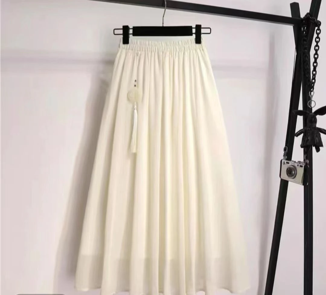 仙姿白羽2025年新款夏装女高级感唯美新中式裤裙