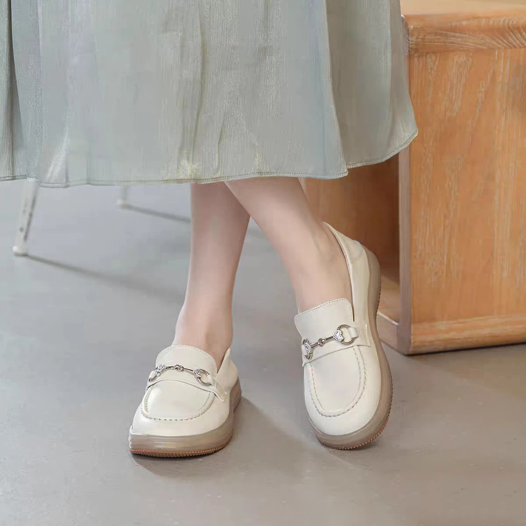 【头层牛皮】2025款舒服时尚百搭休闲软底软面春秋季英伦风平底女鞋