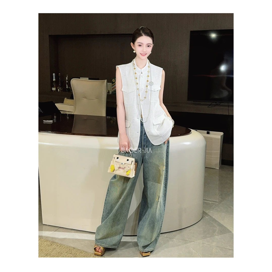 3-【温柔的力量】宝儿家含幂BJ98725206XQ老钱风收腰亚麻百搭马夹