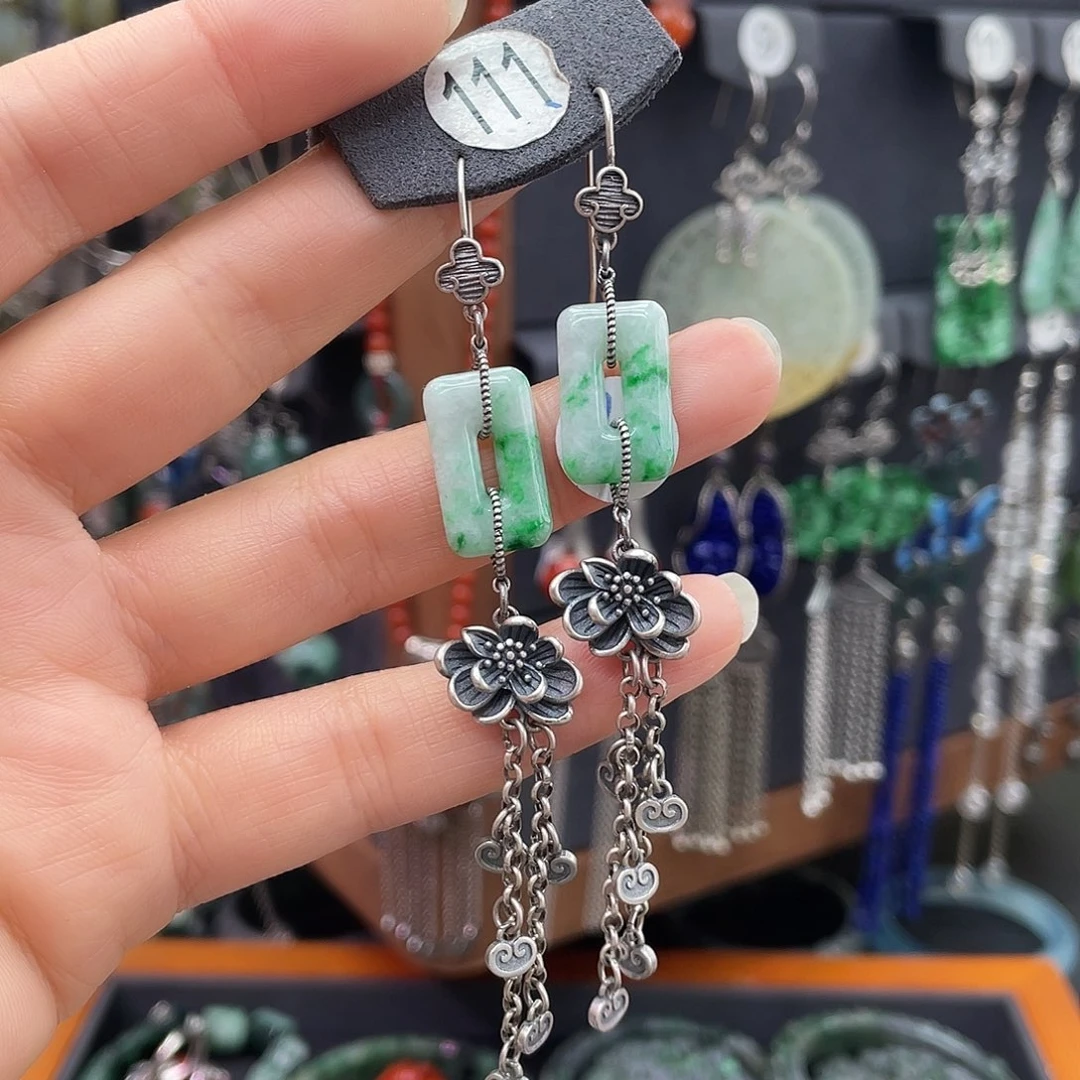 翡翠银S925镶嵌耳饰喵***觉916hnjhhhh