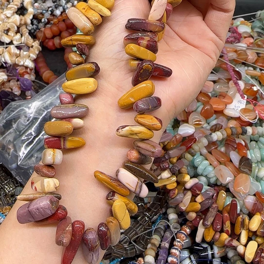 玛瑙/玉髓合金珠宝半成品蛋黄石卡子一条10-12mm