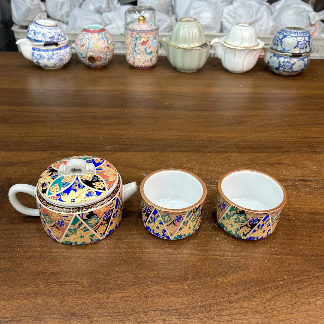 ys483 -唐卡汉瓦壶一壶两杯茶具套装