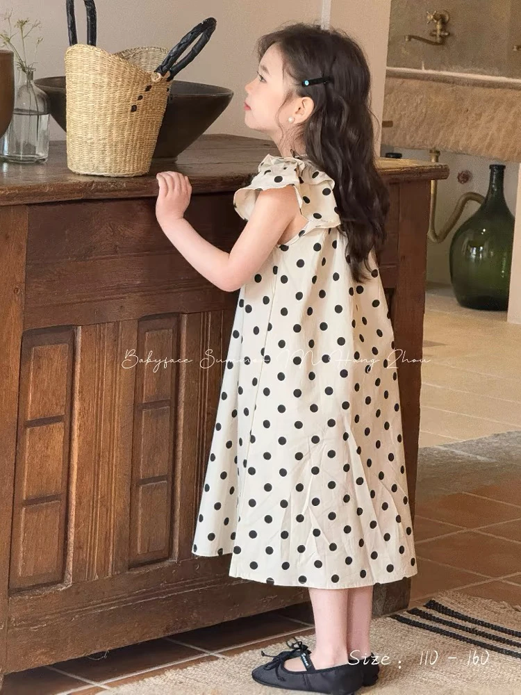 韩国童装女童连衣裙夏季新款大口袋连衣裙泡泡袖度假裙潮