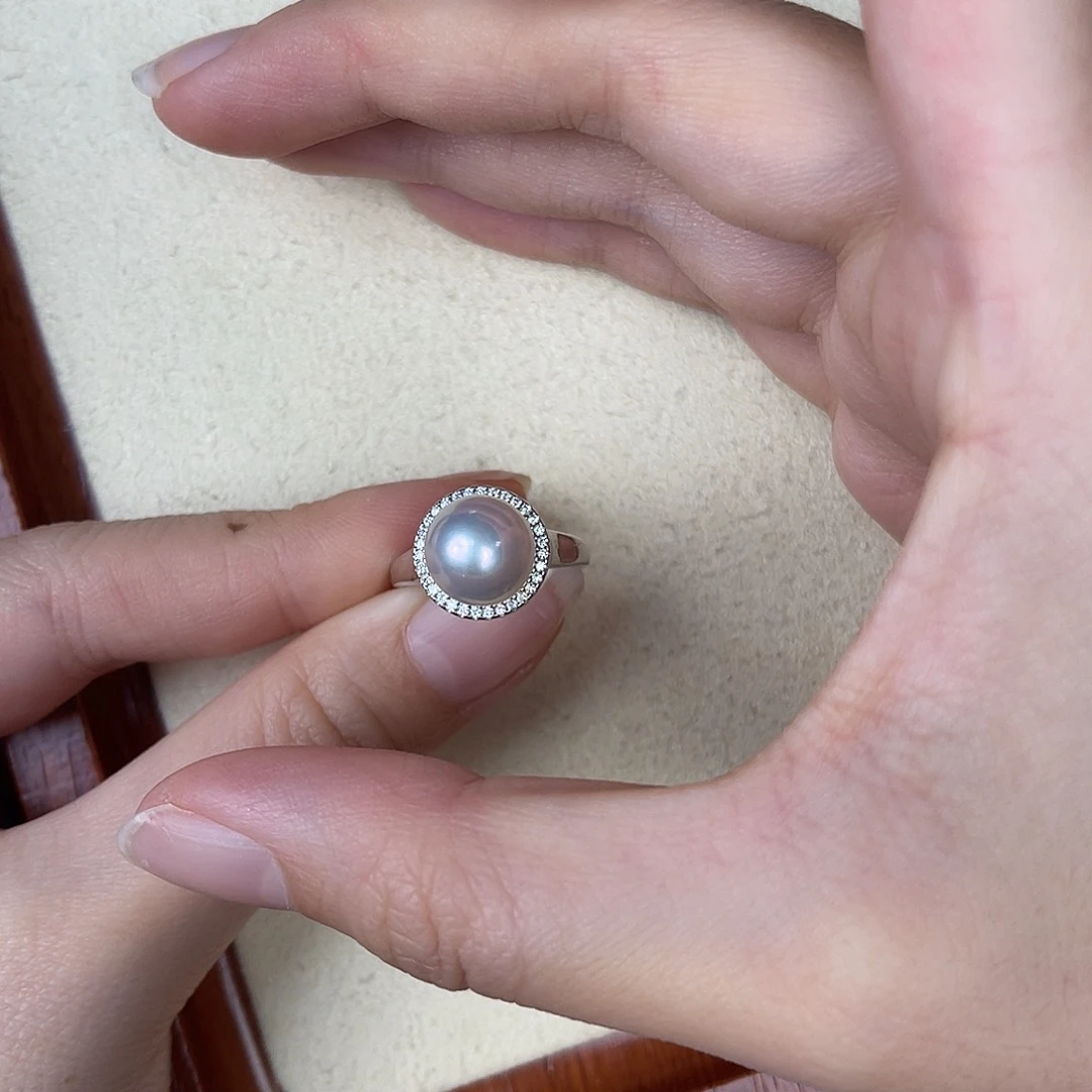 淡水珍珠银S925镶嵌戒指