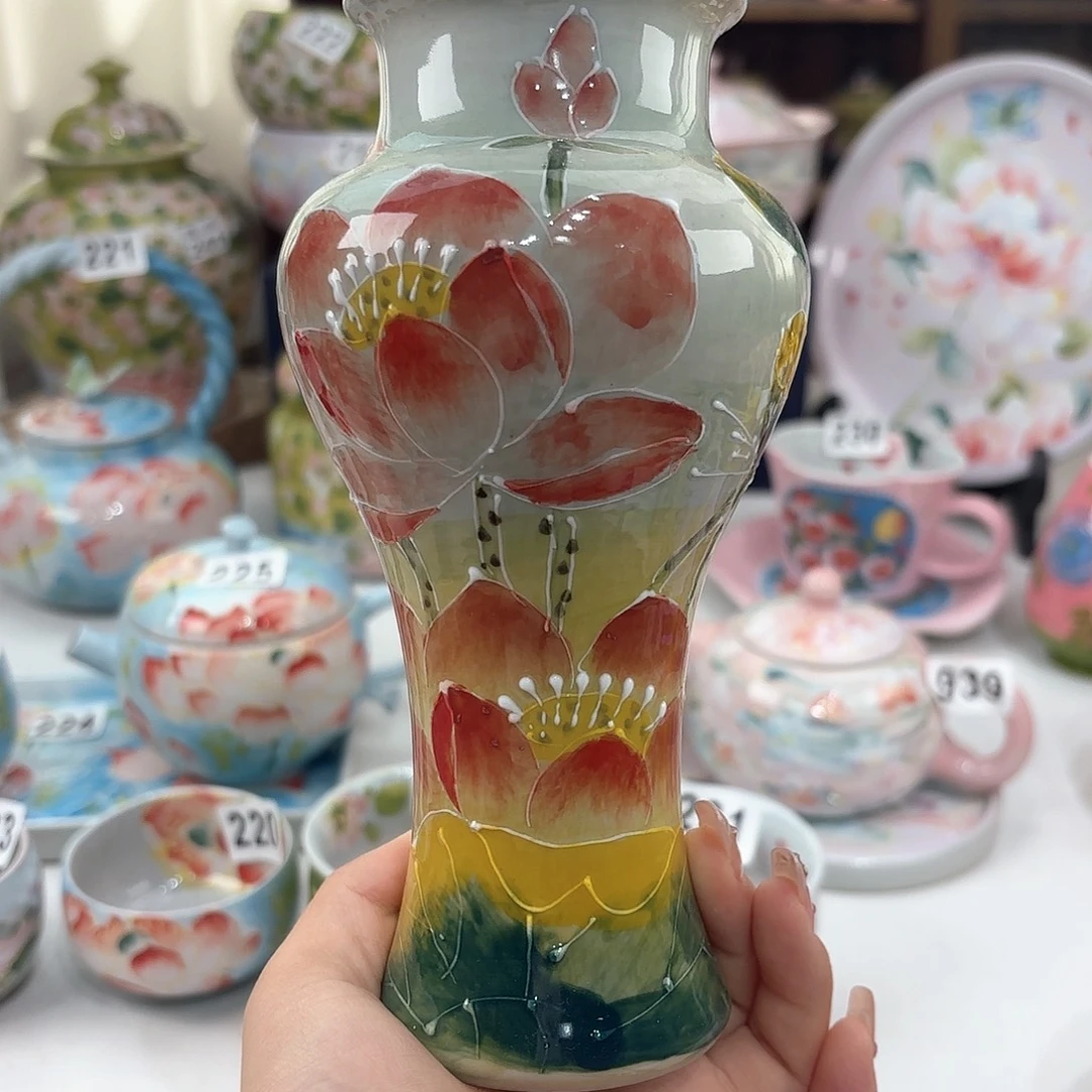 景德镇手绘高温釉下彩陶瓷茶具