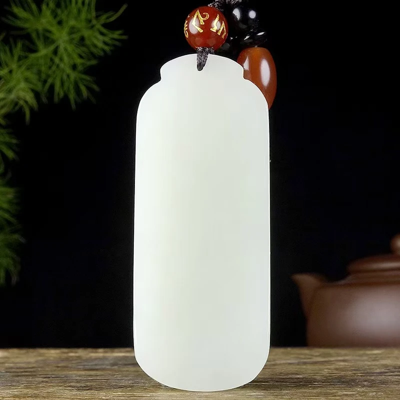 天然和田玉精品站立观音菩萨吊坠