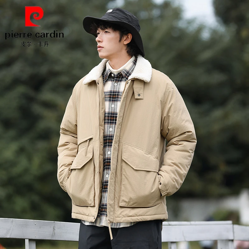 皮尔卡丹2025休闲潮流复古宽松情侣夹克冬季男女装保暖翻领棉衣
