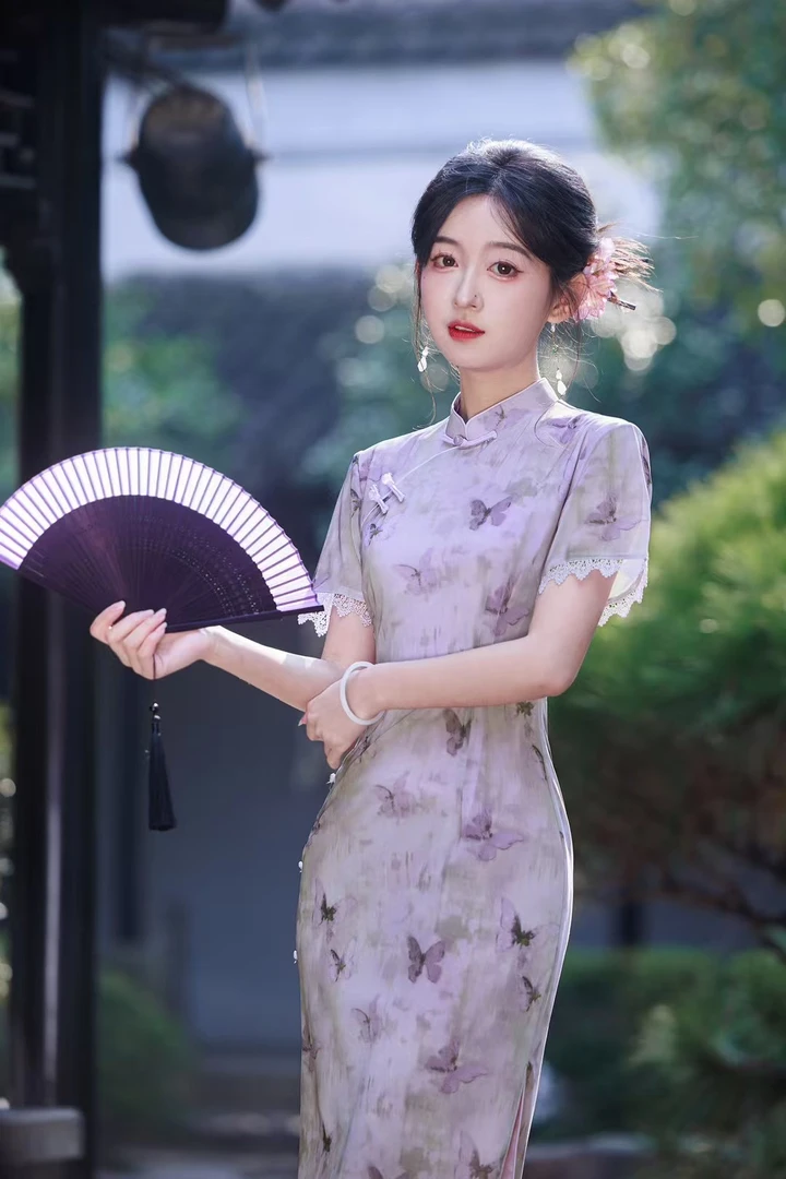 【2139 三生三世 温柔紫】显瘦气质修身优雅复古中国风旗袍